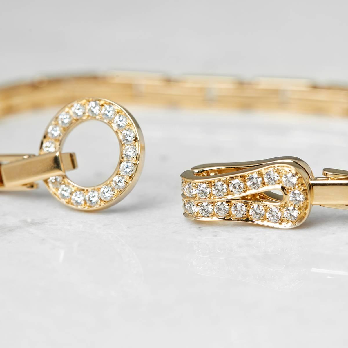 Women's Cartier Diamond Yellow Gold Agrafe Bracelet