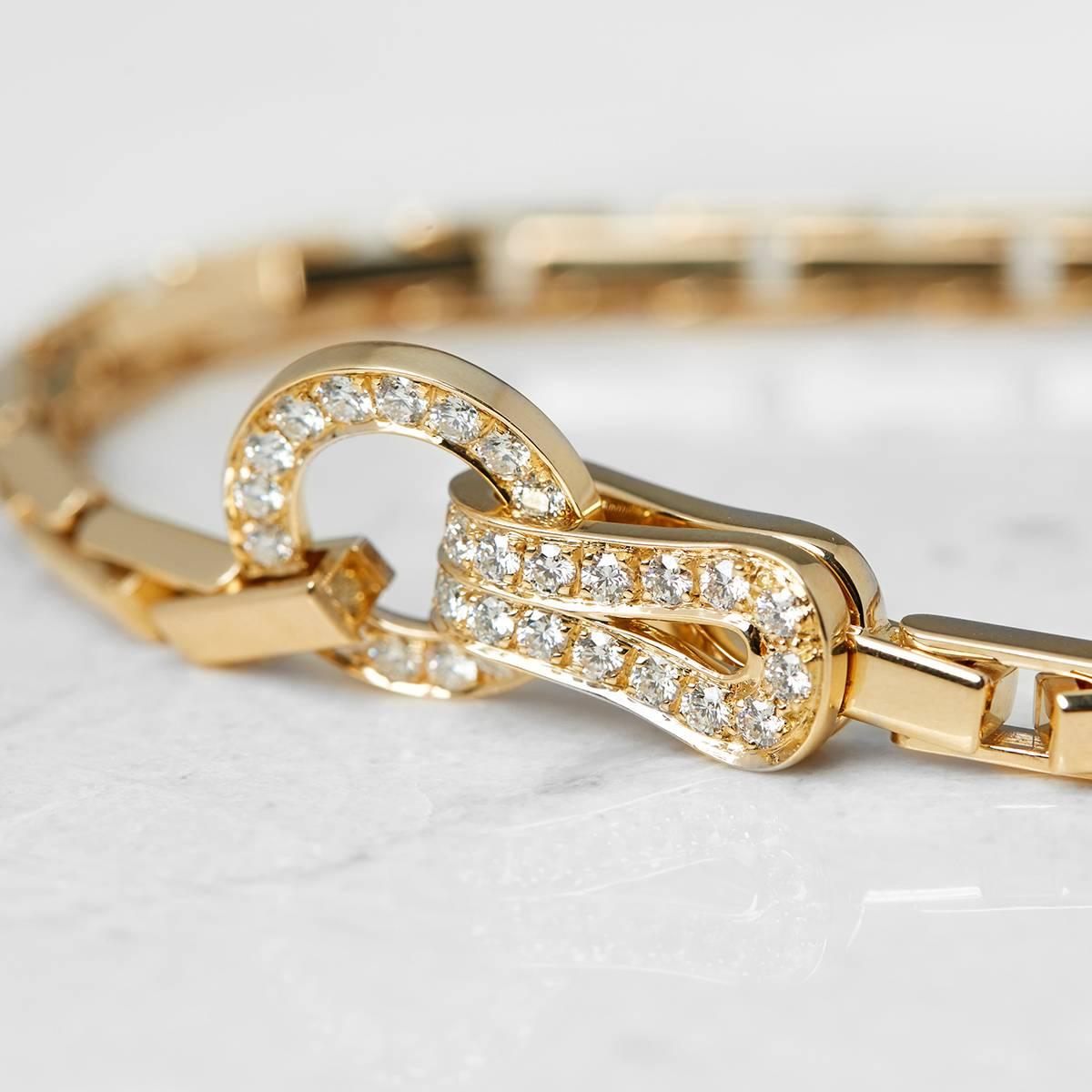 Cartier Diamond Yellow Gold Agrafe Bracelet In Excellent Condition In Bishop's Stortford, Hertfordshire