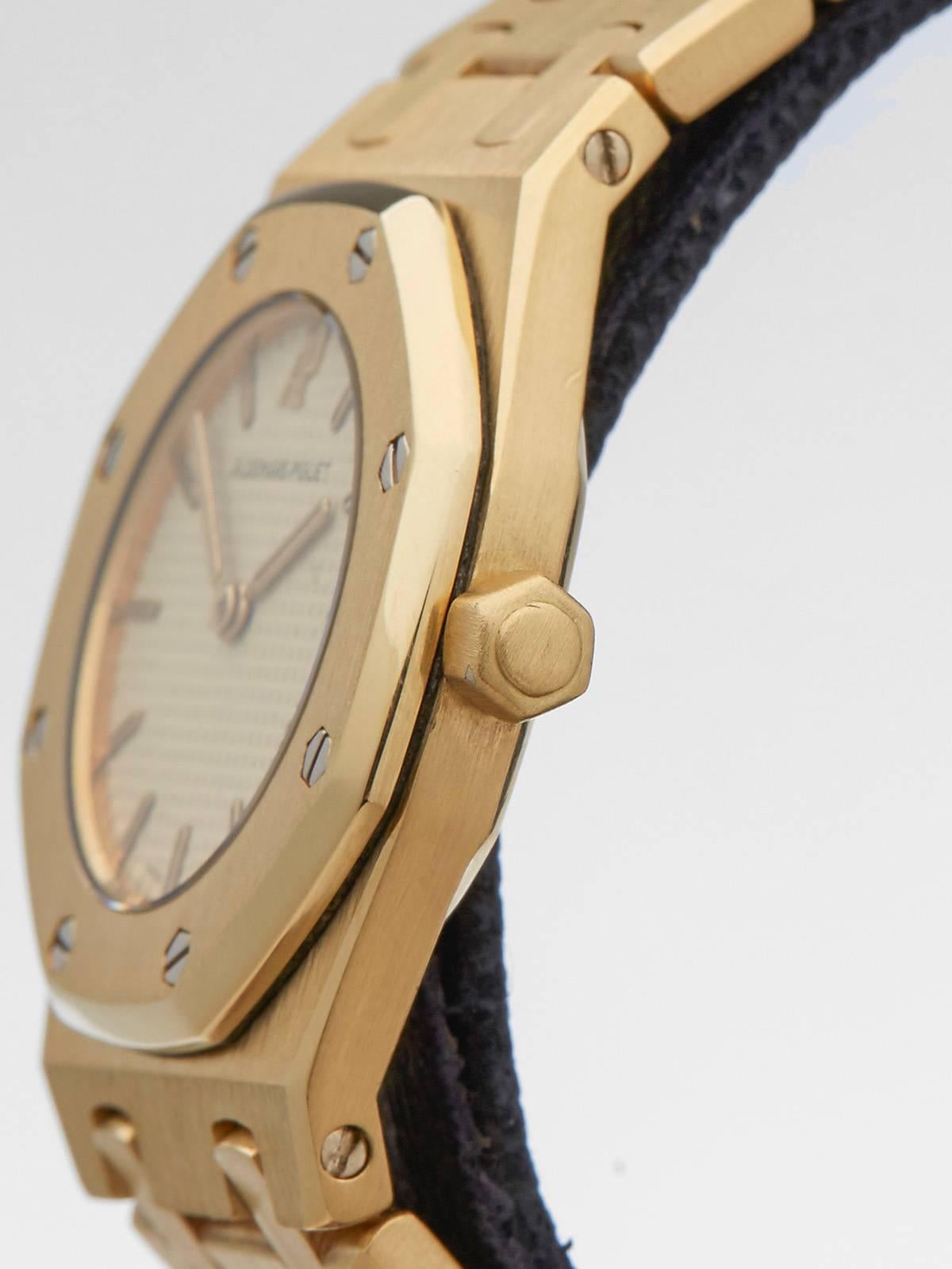 Women's Audemars Piguet Ladies Yellow Gold Royal Oak Quartz Wristwatch, 1986