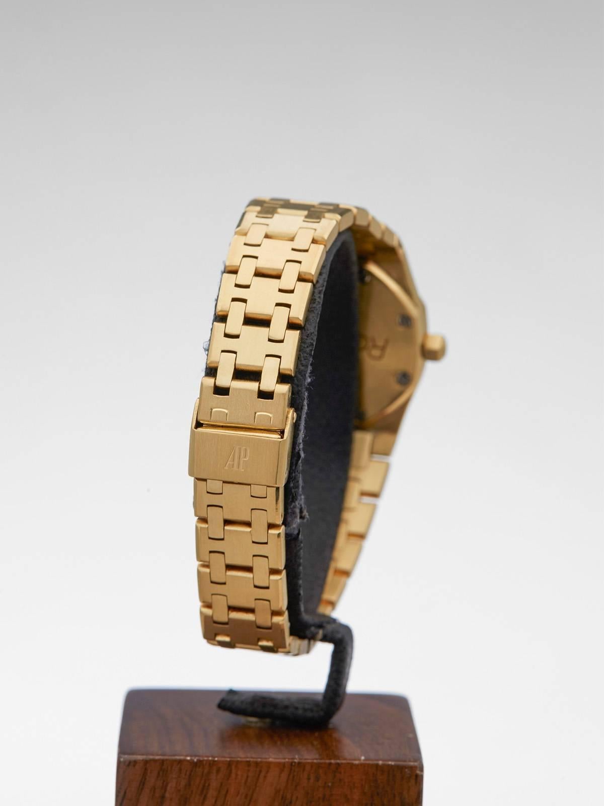 Audemars Piguet Ladies Yellow Gold Royal Oak Quartz Wristwatch, 1986 3
