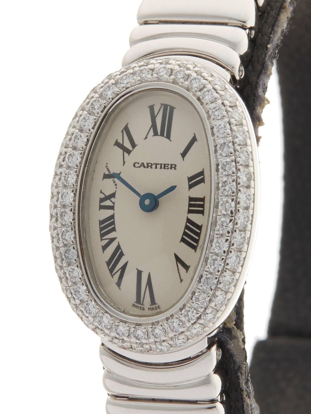 Cartier Baignoire Mini Original Lunette Diamant Or 18 Karat Dames 2369:: années 2000 Excellent état à Bishop's Stortford, Hertfordshire