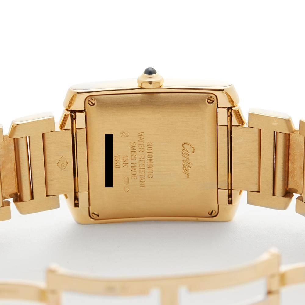 Cartier Tank Francaise 18 Karat Yellow Gold Gents 1840 or W50001R2, 2010s 2