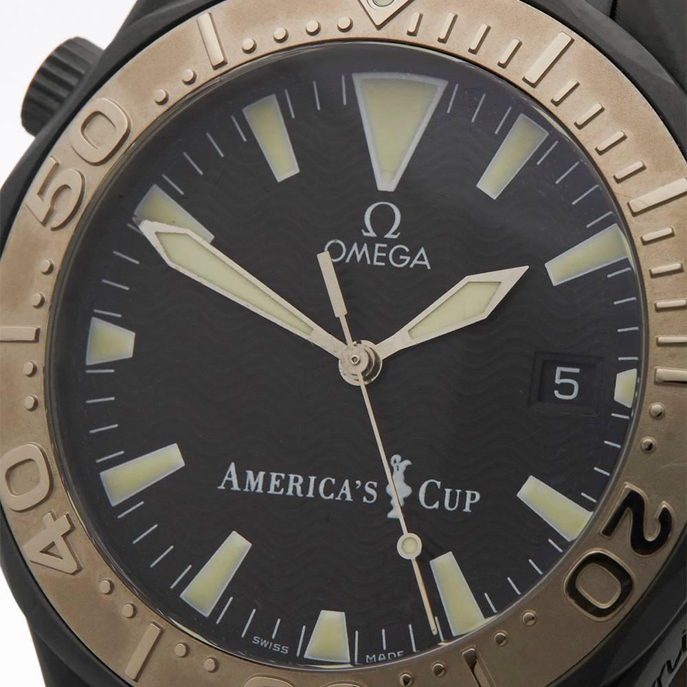 Omega Seamaster Hercules Custom Americas Cup DLC Coated Stainless Steel In Excellent Condition In Bishop's Stortford, Hertfordshire