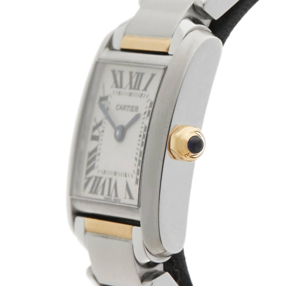 Women's Cartier Tank Francaise Stainless Steel and 18 Karat Gold Ladies 2300, 2010s