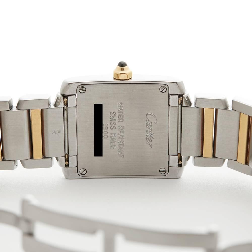 Cartier Tank Francaise Stainless Steel and 18 Karat Gold Ladies 2300, 2010s 4