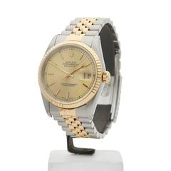 Rolex Datejust Stainless Steel and 18 Karat Yellow Gold Gents 16233, 1991