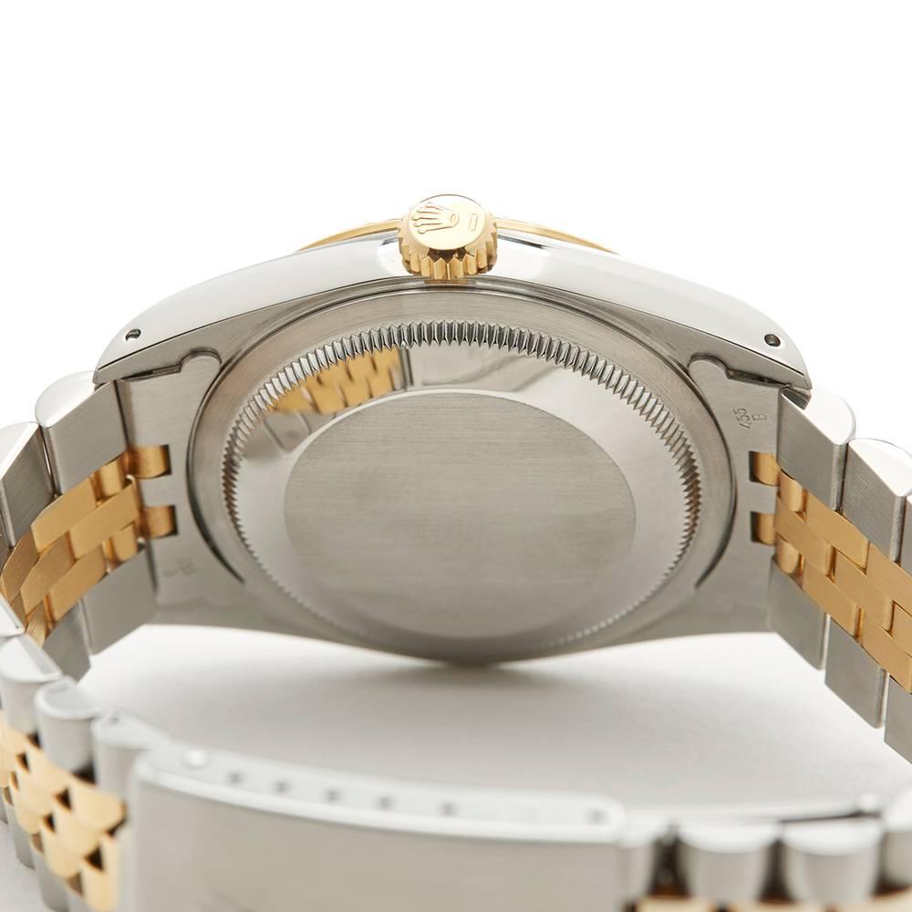 Rolex Datejust Stainless Steel and 18 Karat Yellow Gold Gents 16233, 1991 4