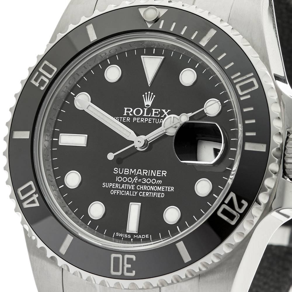 Rolex Submariner Stainless Steel Gents 116610LN, 2015 In Excellent Condition In Bishop's Stortford, Hertfordshire