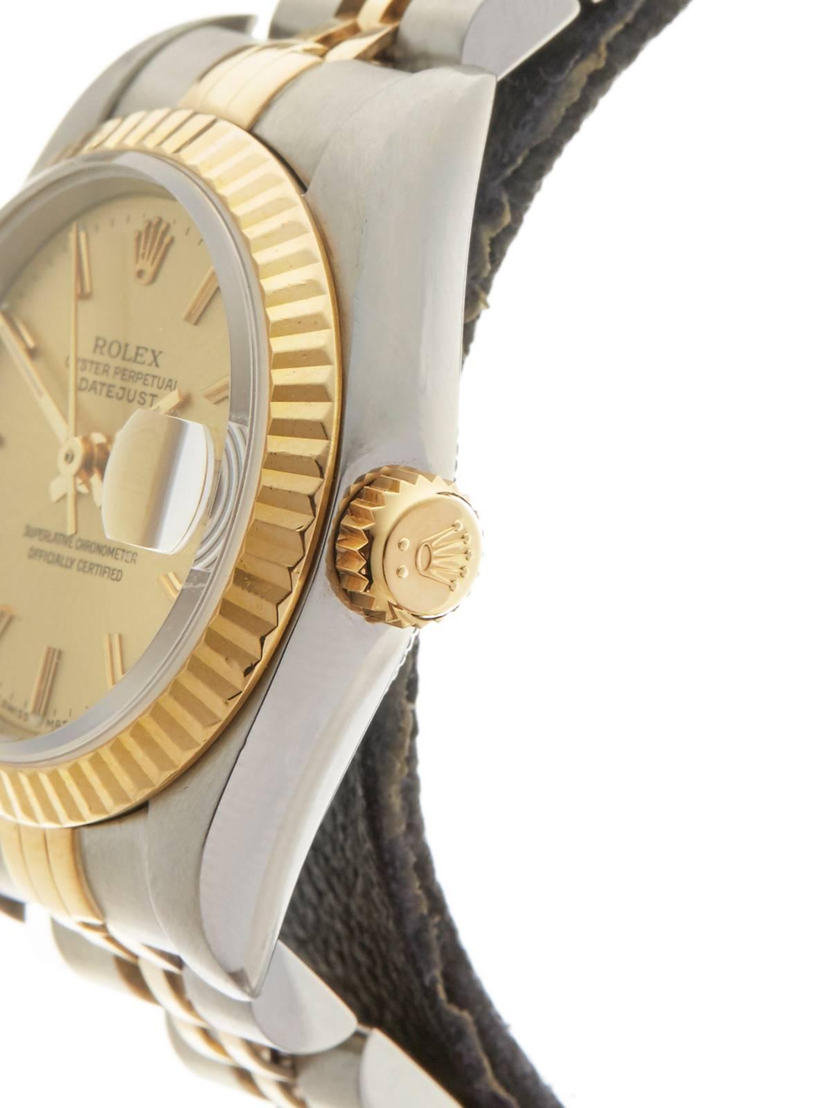 Women's Rolex Ladies Yellow Gold Stainless Steel Datejust Automatic Wristwatch, 1994