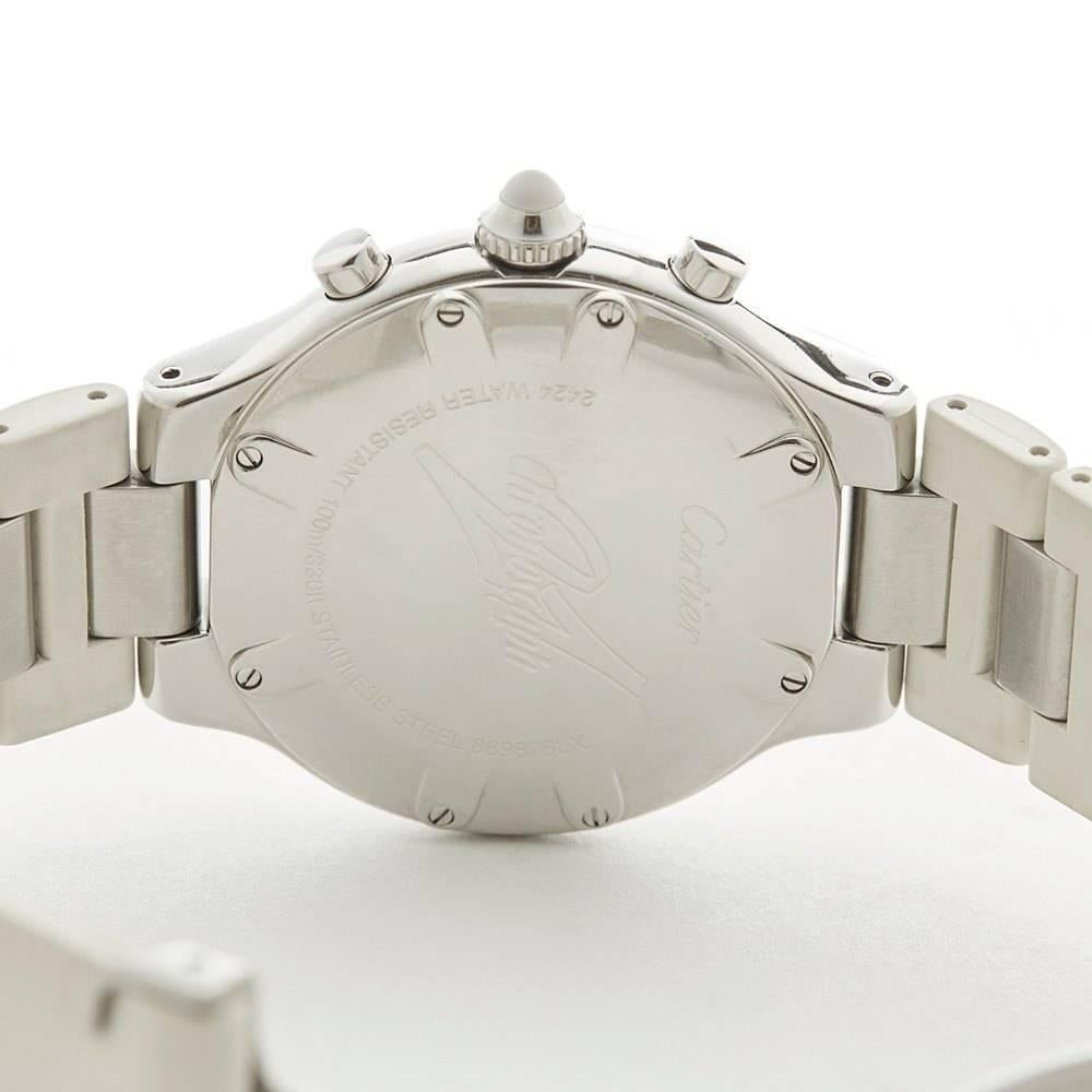 Cartier Stainless Steel Must De Cartier Chronoscaph Quartz Wristwatch Ref 2424 4