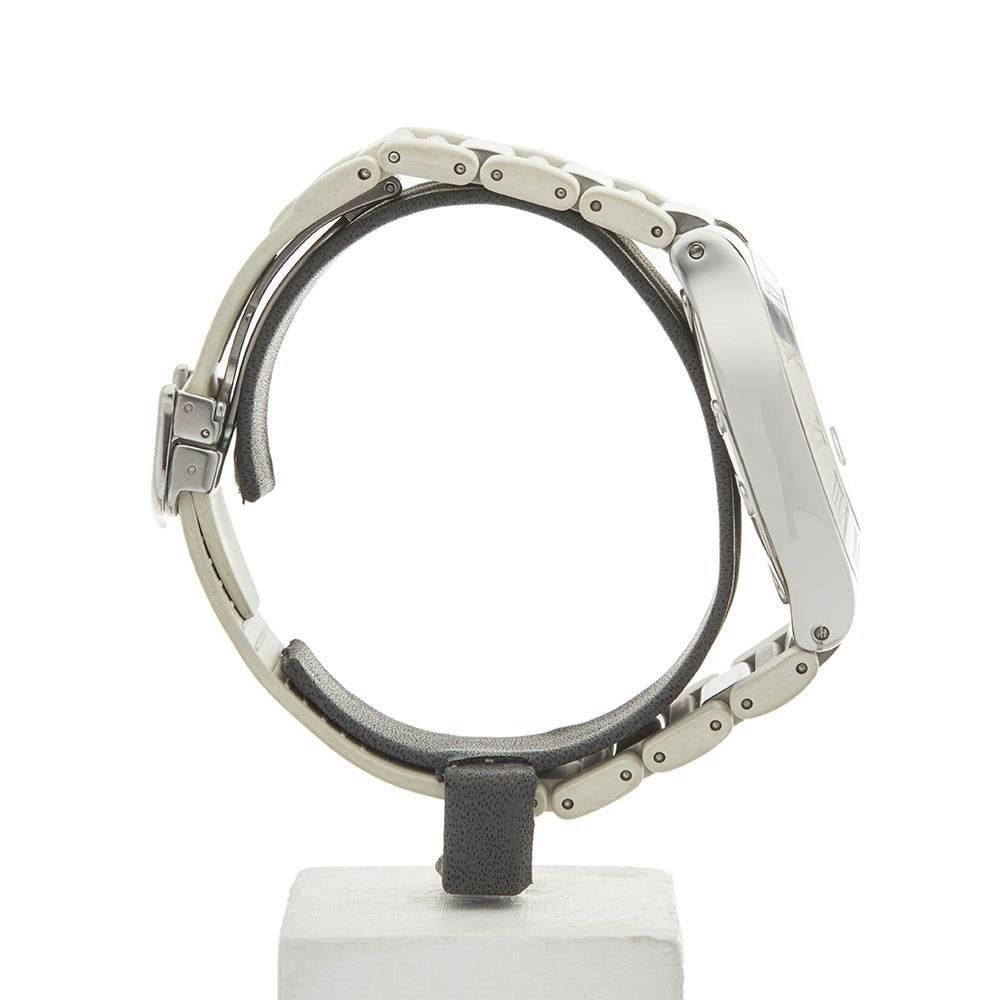 Cartier Stainless Steel Must De Cartier Chronoscaph Quartz Wristwatch Ref 2424 2