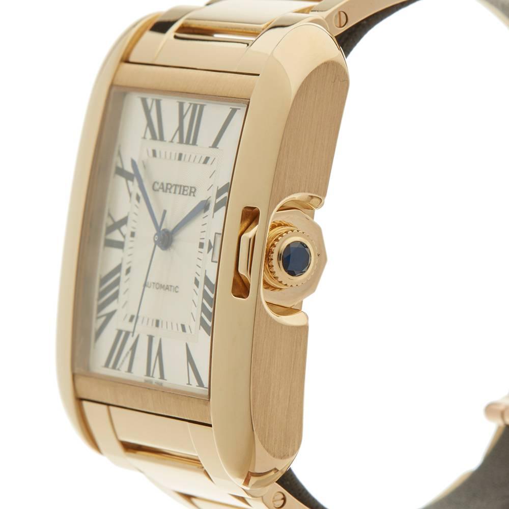 Men's Cartier Yellow Gold Tank Anglaise Automatic Wristwatch Ref W5310018, 2010s