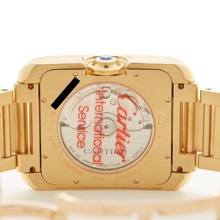 Cartier Yellow Gold Tank Anglaise Automatic Wristwatch Ref W5310018 ...