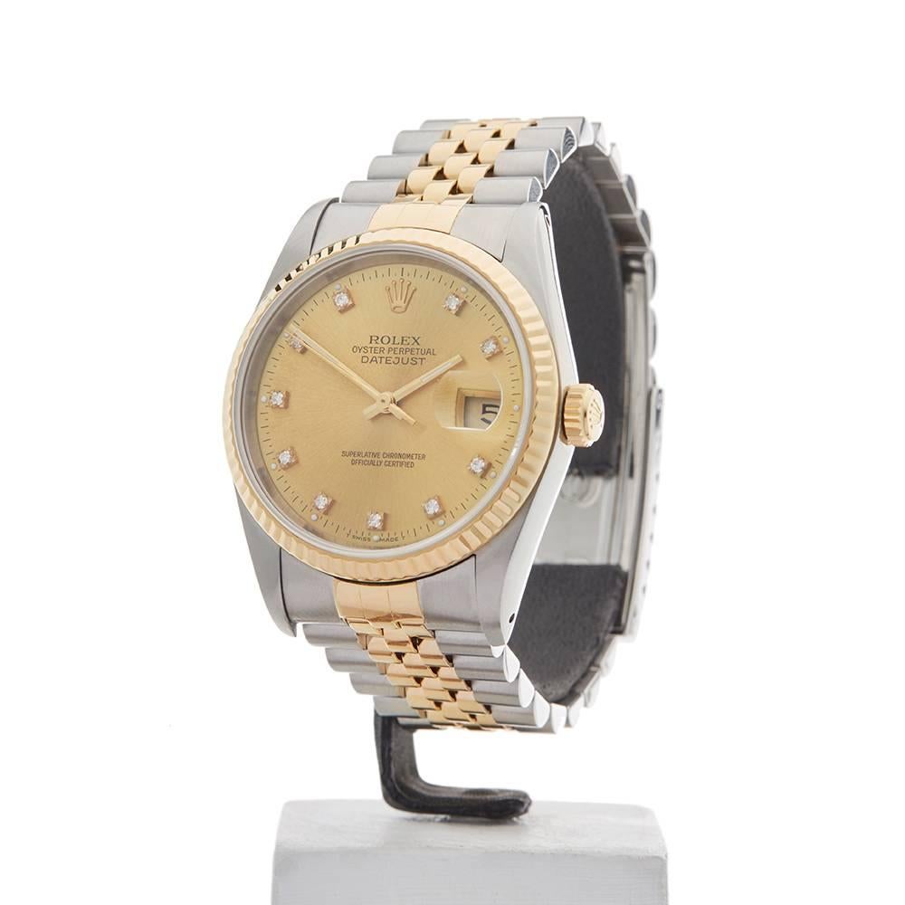 Ref: W3988
Model Number: 16233
Serial Number: X41****
Condition: 9 - Excellent Condition
Gender: Gents
Age: 1991
Case Diameter: 36 mm
Case Size: 36mm
Box And Papers: Box Only
Movement: Automatic
Case Size: Stainless Steel And18k Yellow Gold
Dial: