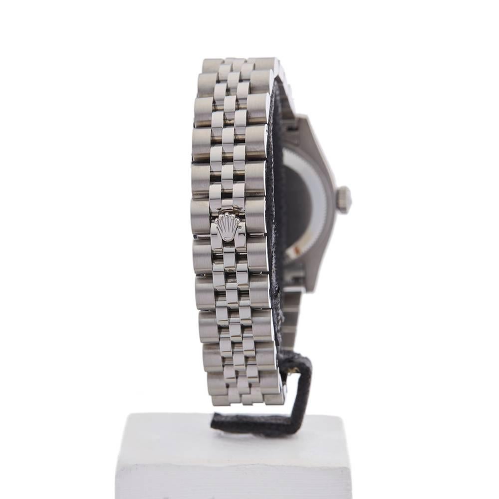 Rolex Ladies White Gold Stainless Steel Datejust Automatic Wristwatch, 2011 3