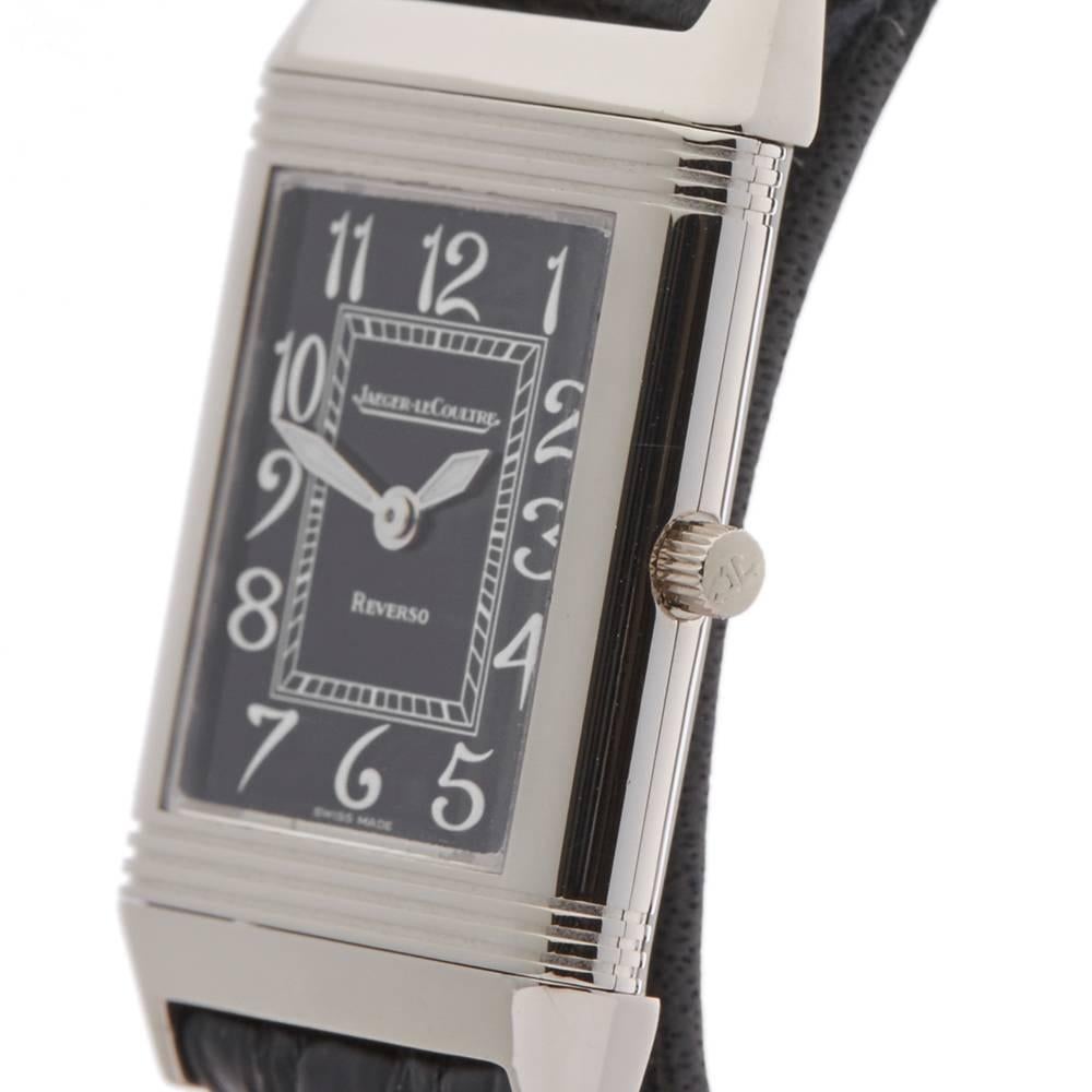 Women's or Men's Jaeger-LeCoultre White Gold Reverso Mechanical Wristwatch