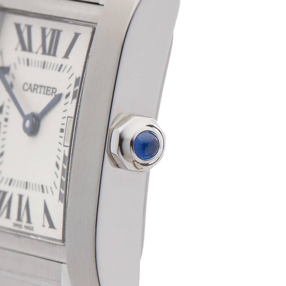 Women's Cartier Ladies Stainless Steel Tank Francaise Quartz Wristwatch Ref 2465, 2009