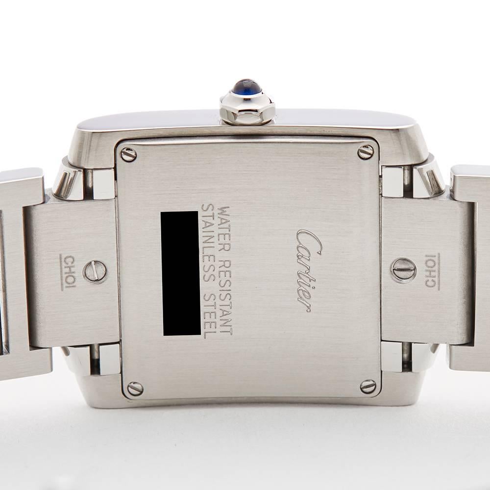 Cartier Ladies Stainless Steel Tank Francaise Quartz Wristwatch Ref 2465, 2009 4