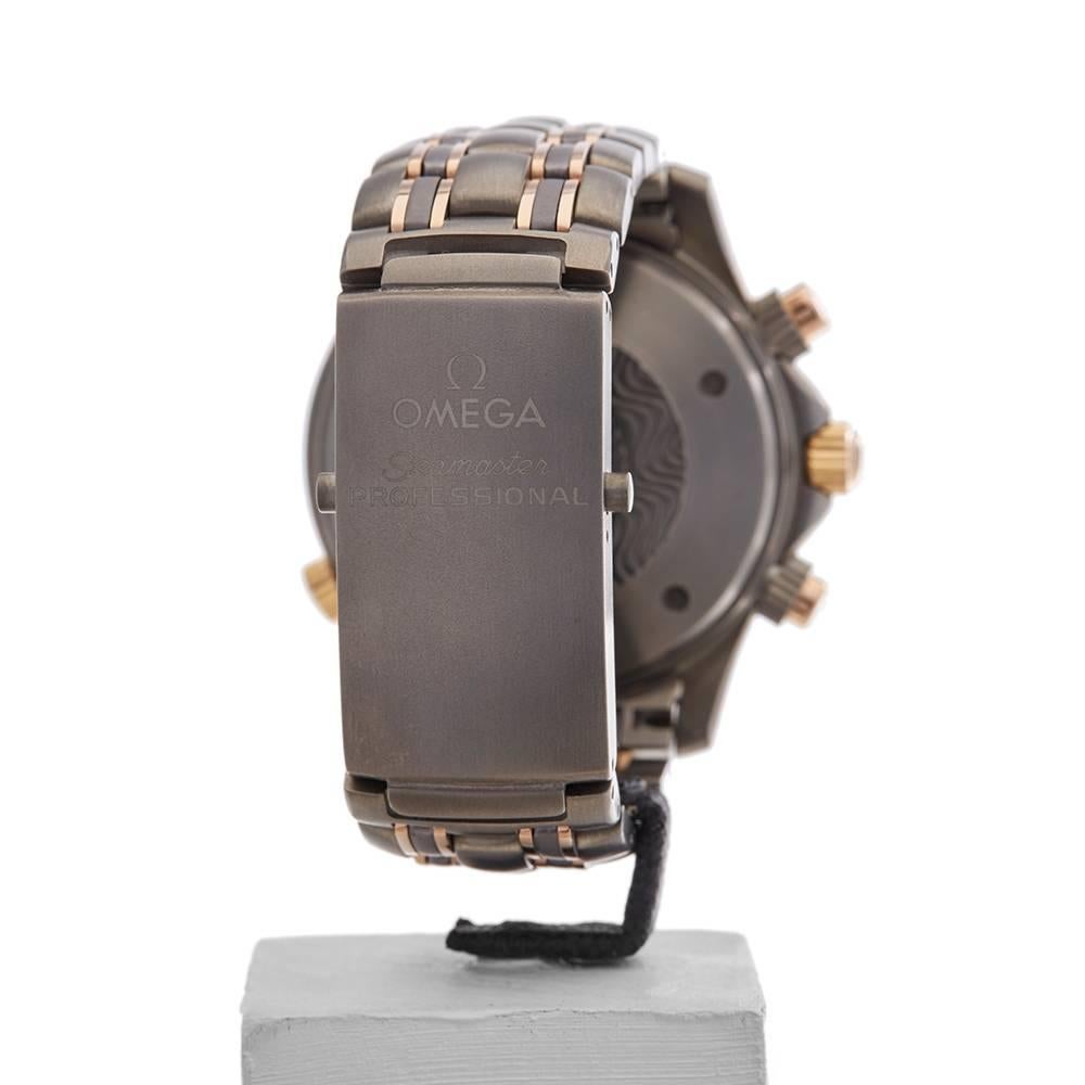 Omega Titanium Yellow Gold Seamaster Automatic Wristwatch, 2000s 3
