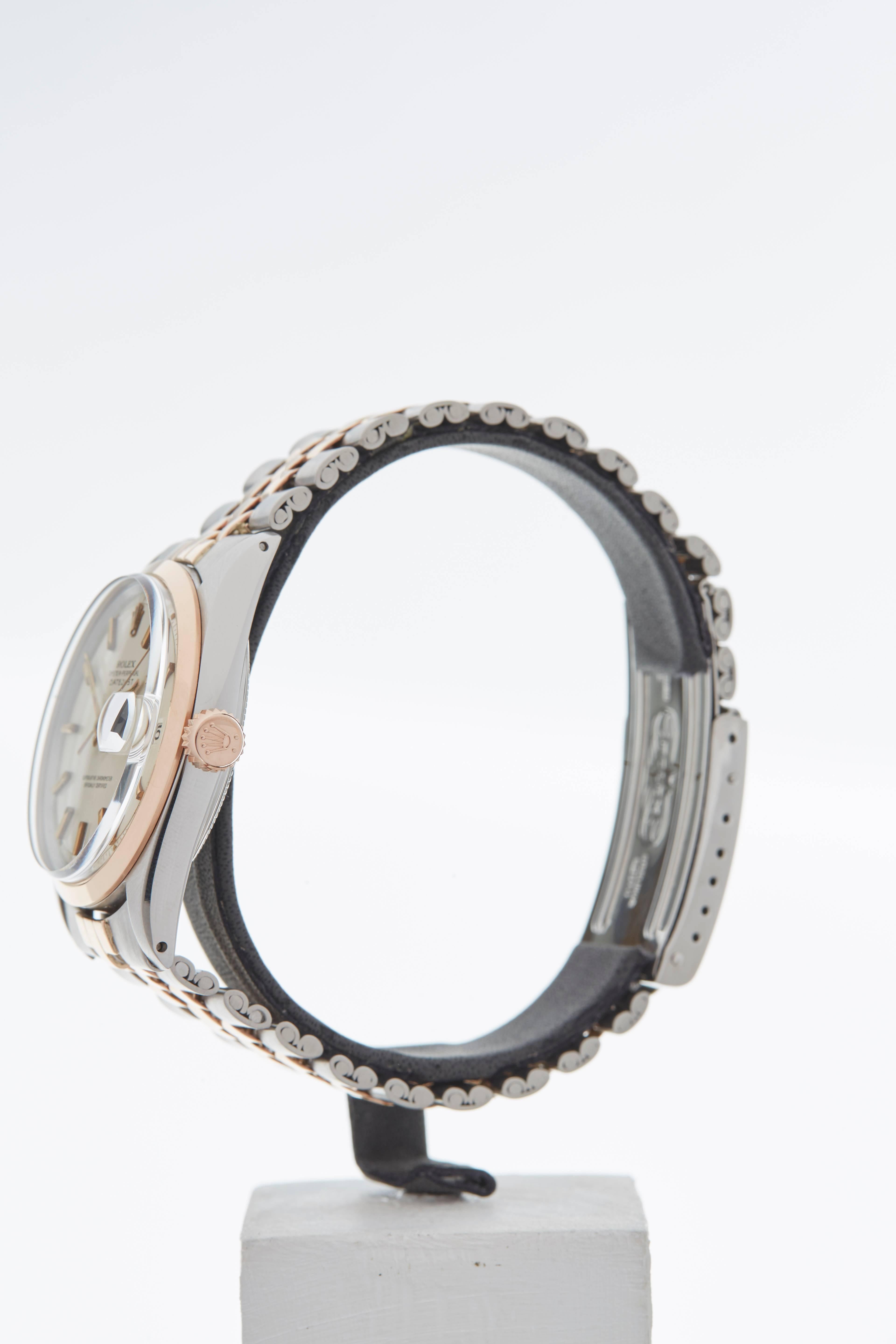 Rolex Rose Gold Stainless Steel Datejust Automatic Wristwatch Ref 1600, 1965 In Excellent Condition In Bishop's Stortford, Hertfordshire