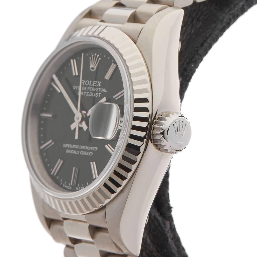 Women's Rolex Ladies White Gold Datejust Automatic Wristwatch Ref 69179, 1990