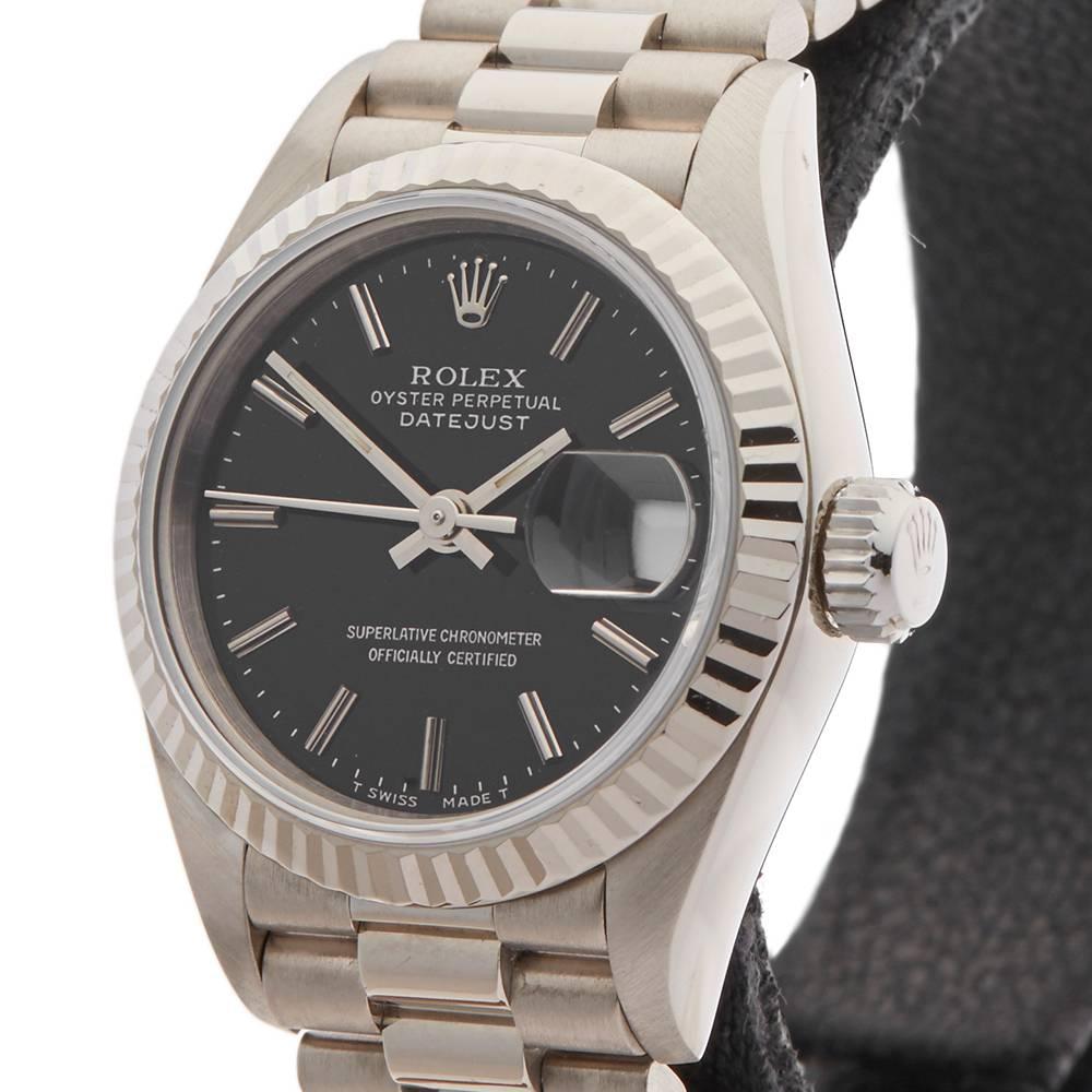 Rolex Ladies White Gold Datejust Automatic Wristwatch Ref 69179, 1990 In Excellent Condition In Bishop's Stortford, Hertfordshire