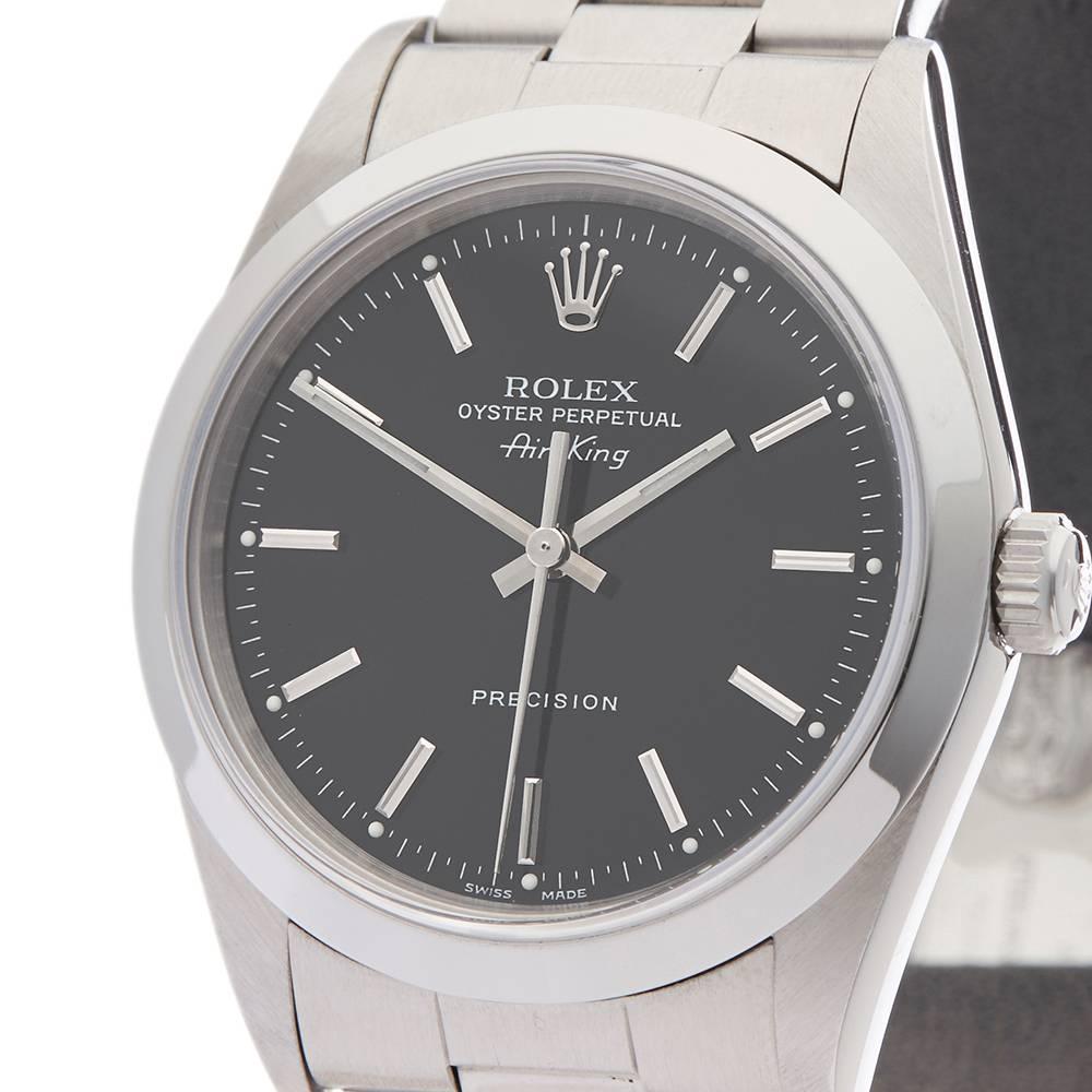 Rolex Stainless Steel Air King Automatic Wristwatch Ref 14010 In Excellent Condition In Bishop's Stortford, Hertfordshire