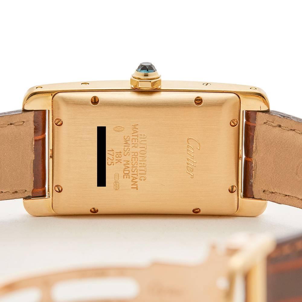 Cartier Ladies yellow gold Tank Americaine 1725 Automatic wristwatch Ref W4098 4