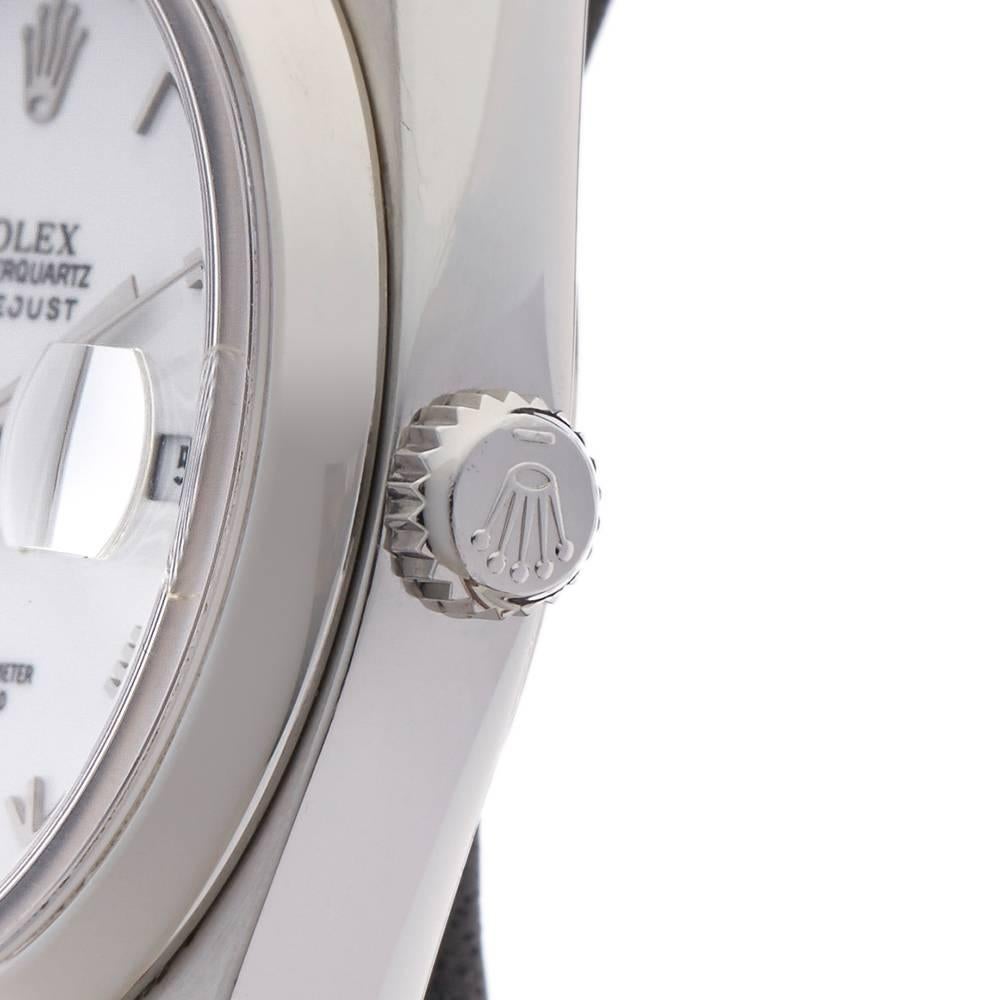 Rolex Stainless Steel Datejust Oyster Quartz Wristwatch Ref 17000, 2000 In Excellent Condition In Bishop's Stortford, Hertfordshire
