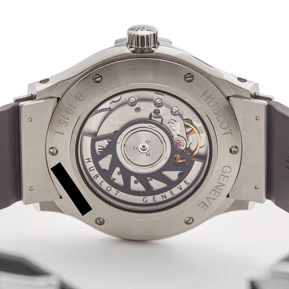 Hublot Stainless Steel Classic Fusion Automatic Wristwatch, 2010s 4