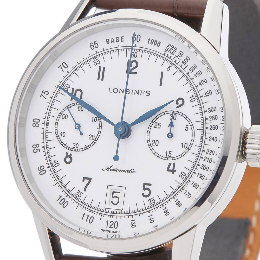 Longines Stainless Steel Heritage Automatic Wristwatch Ref L28004232, 2016 In Excellent Condition In Bishop's Stortford, Hertfordshire