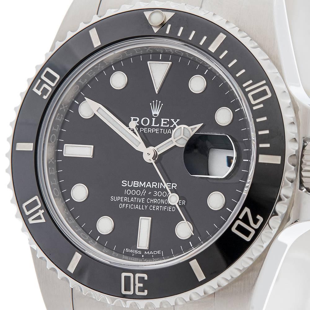 Rolex Stainless Steel Submariner Date Automatic Wristwatch Ref 116610LN, 2016 In Excellent Condition In Bishop's Stortford, Hertfordshire