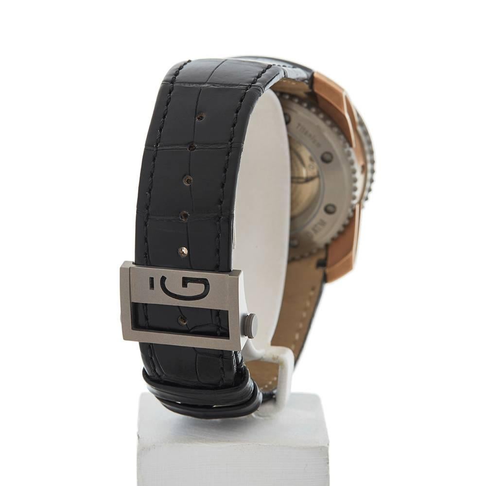 Men's Gerald Genta Gefica Bi-Retro Safari Titanium Bronze Automatic Wristwatch, 2000s
