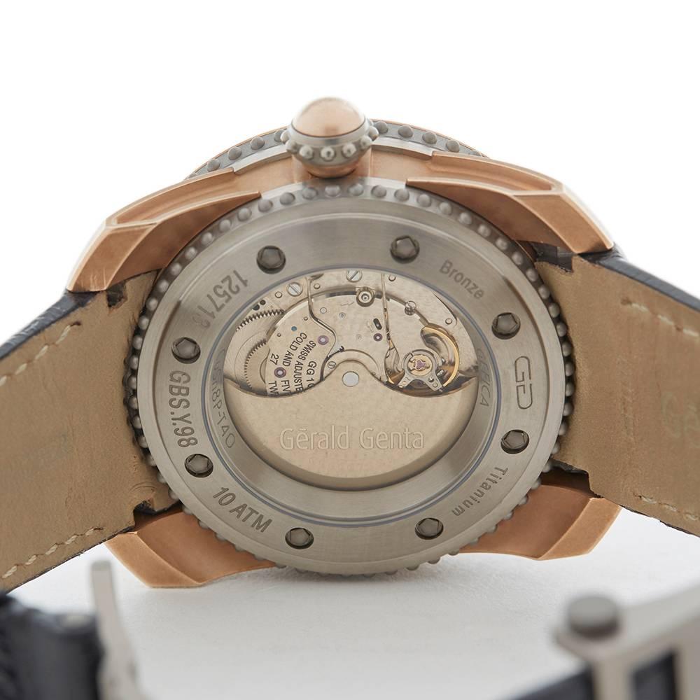 Gerald Genta Gefica Bi-Retro Safari Titanium Bronze Automatic Wristwatch, 2000s 1