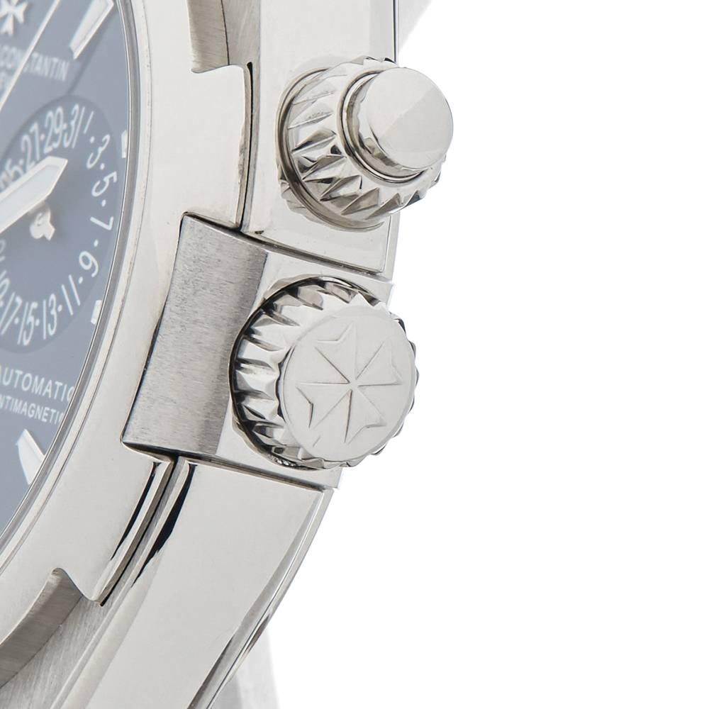 Women's or Men's Vacheron Constantin Stainless Steel Overseas Dual Time Automatic Wristwatch