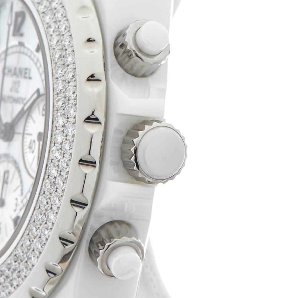 Women's or Men's Chanel Ladies Ceramic J12 Chronograph Automatic Wristwatch Ref 1008, 2010