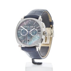Chaumet White Gold Dandy Chronograph Automatic Wristwatch Ref W4181