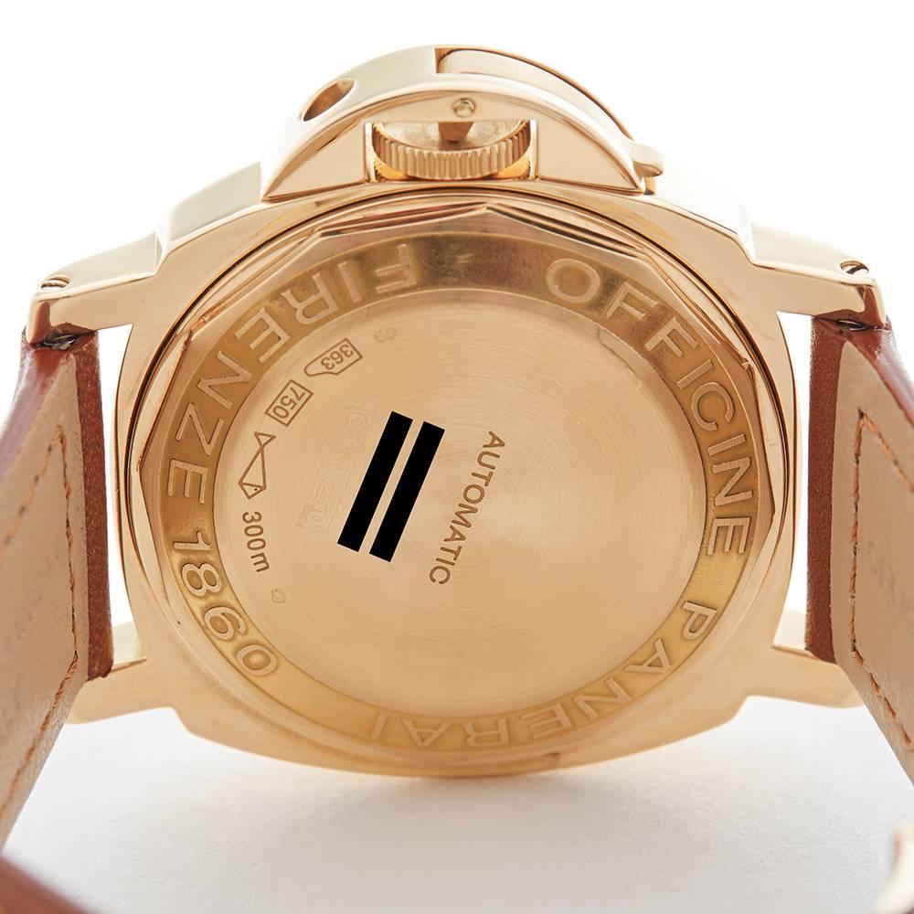 Panerai Yellow Gold Luminor Automatic Wristwatch Ref PAM00140, 2004 4