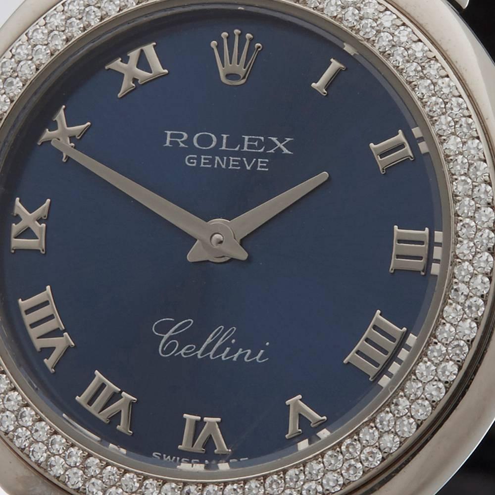 Rolex Ladies White Gold Cellini Quartz Wristwatch Ref 6671, 2001 In Excellent Condition In Bishop's Stortford, Hertfordshire