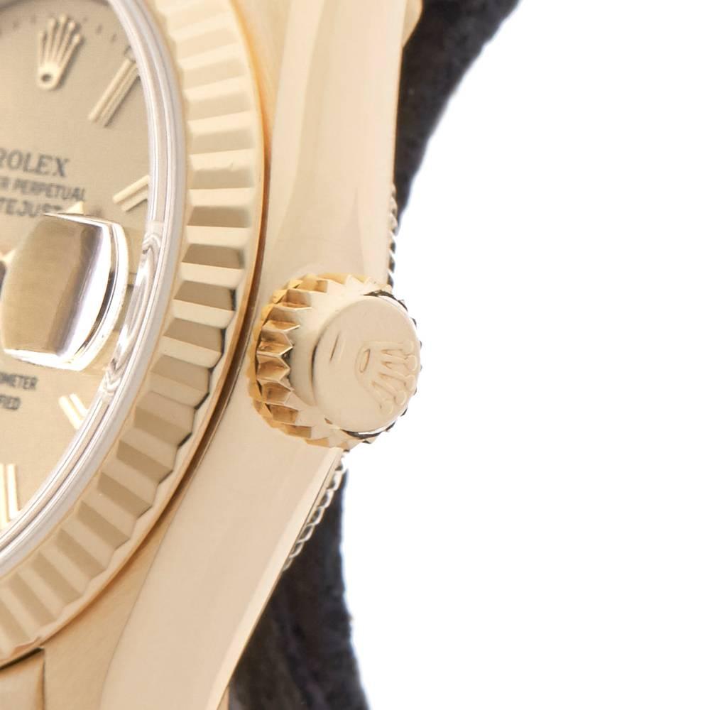Women's Rolex Ladies Yellow Gold Datejust Automatic Wristwatch Ref 69178, 1987