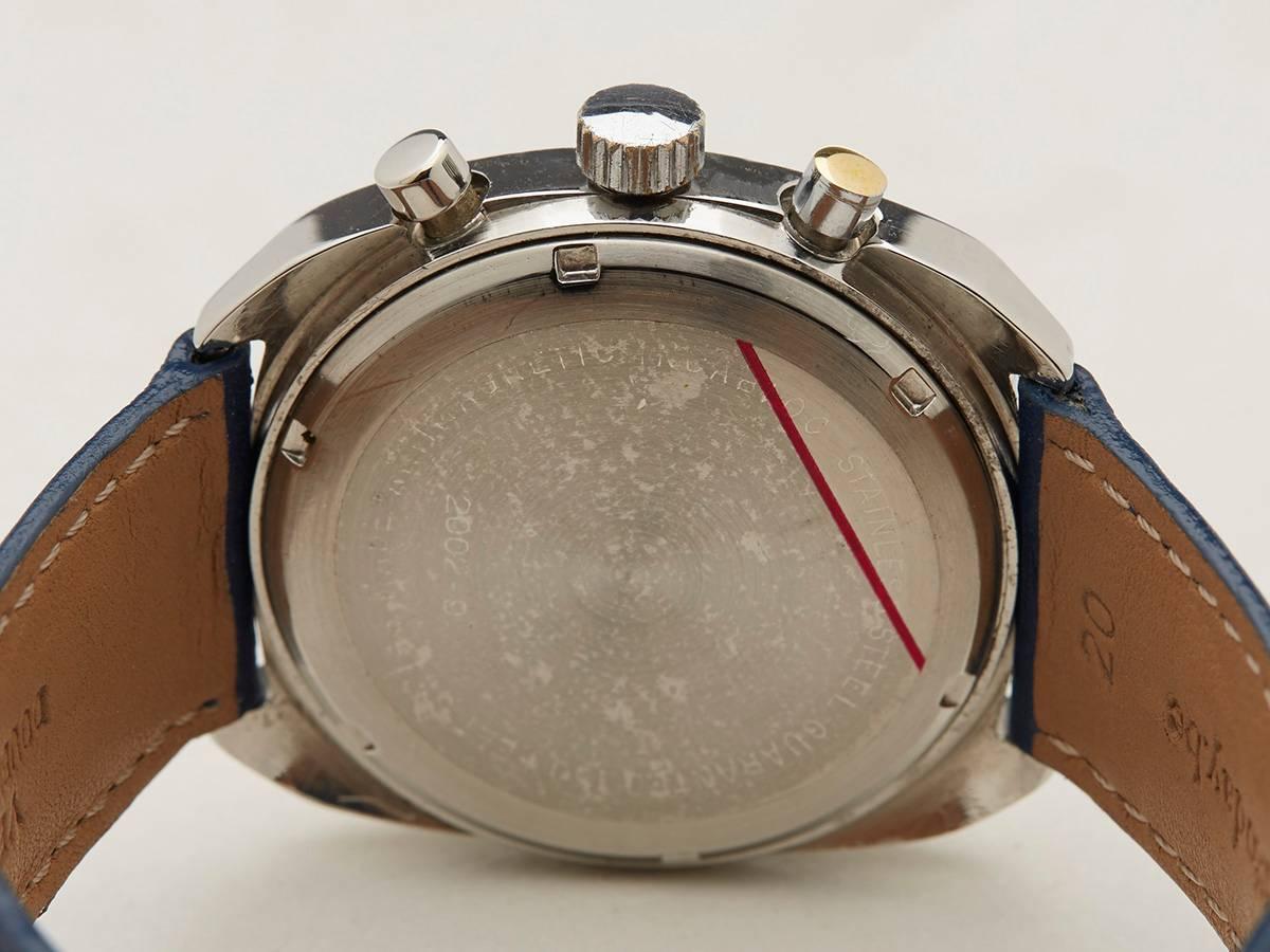Jaquet Droz Stainless Steel Chronograph Vintage Valjoux 7733 Manual Wristwatch 1