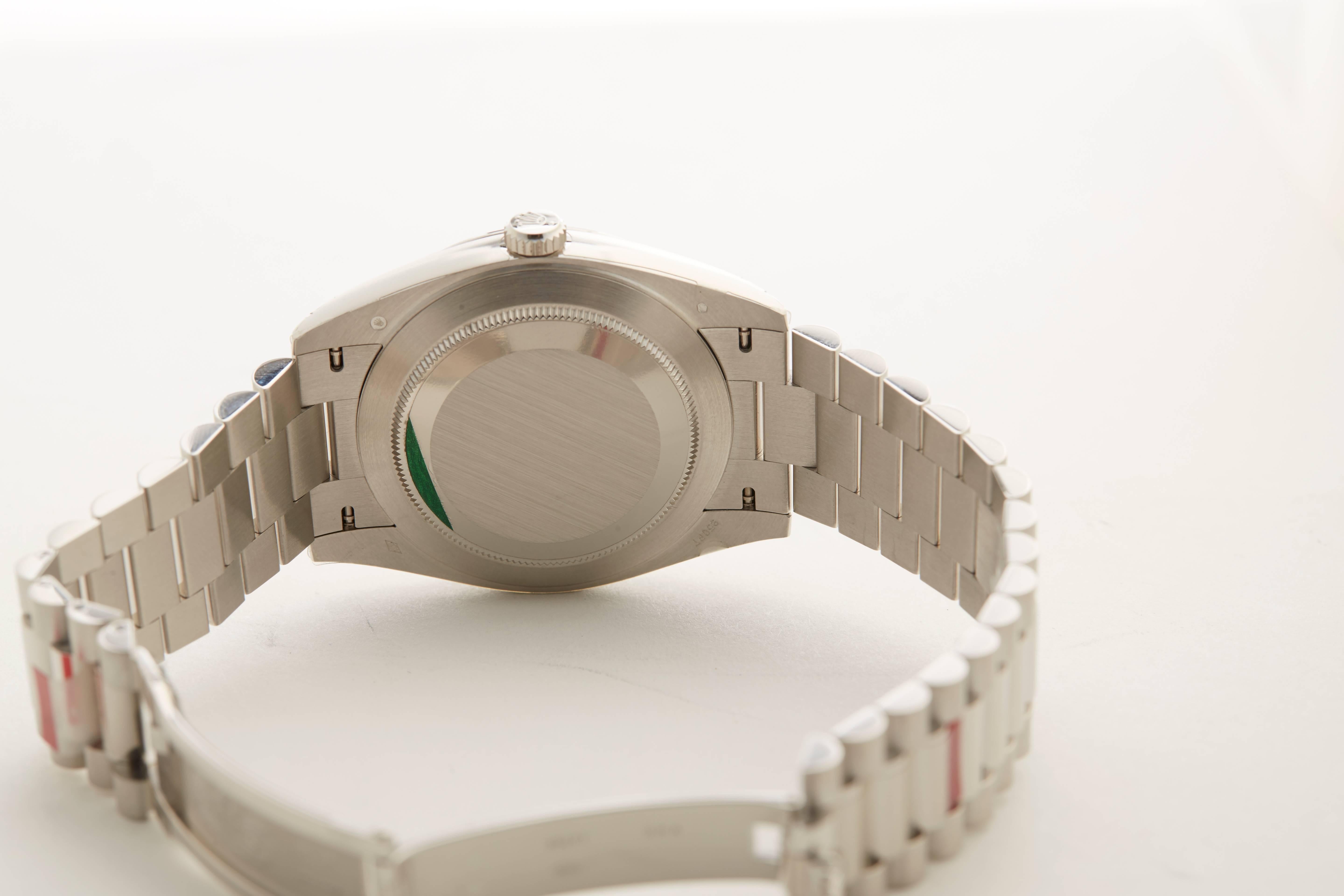 Women's or Men's Rolex Platinum Day-Date Arabic Dial Automatic Wristwatch Ref 228206, 2017