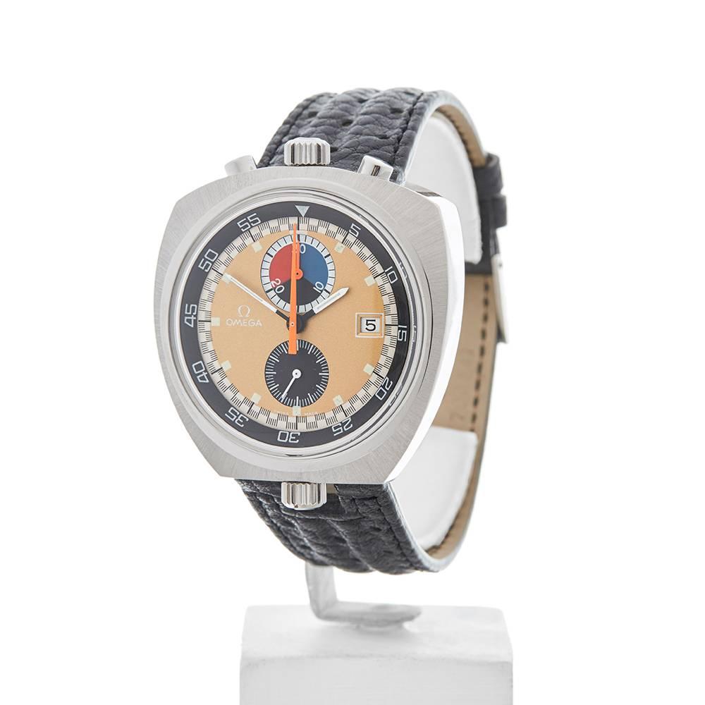 
Ref: COM994
Model NUMBER: 146.011
Condition: 9 - Excellent condition
Age: 1969
Case Diameter: 43 mm
Case Size: 43mm
Box and Papers: Box Only
Movement: Mechanical Wind
Case: Stainless Steel
Dial: Bronze
Bracelet: Black Leather
Strap Length: