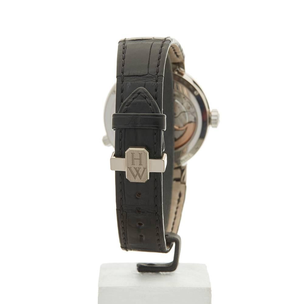 Harry Winston White Gold Premier Excenter Timezone Automatic Wristwatch 3