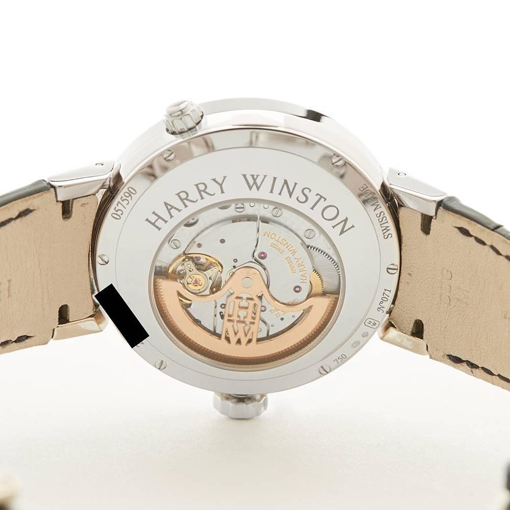 Harry Winston White Gold Premier Excenter Timezone Automatic Wristwatch 4