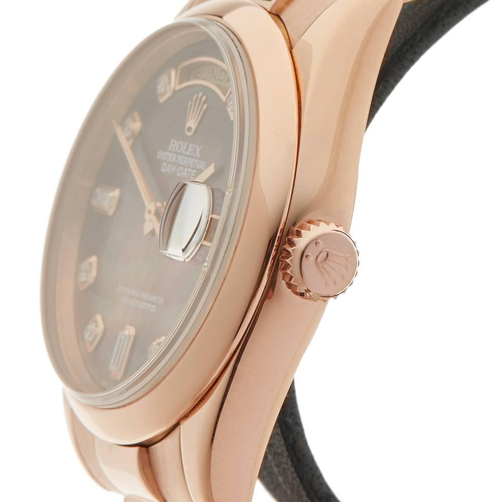 Men's Rolex Rose Gold Day-Date Automatic Wristwatch Ref 118205, 2000