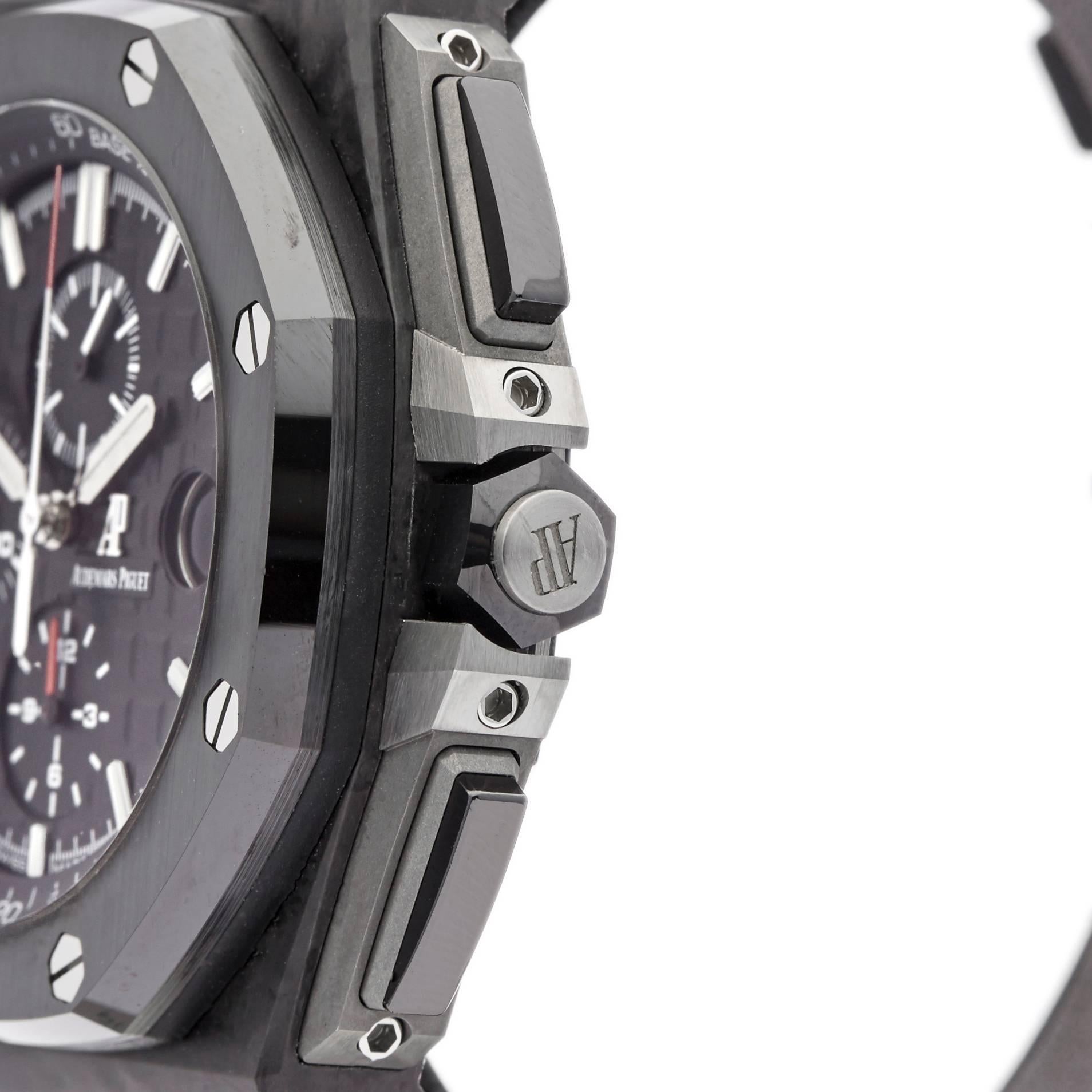 Women's or Men's Audemars Piguet Ceramic Carbon Royal Oak Offshore Automatic Wristwatch, 2015