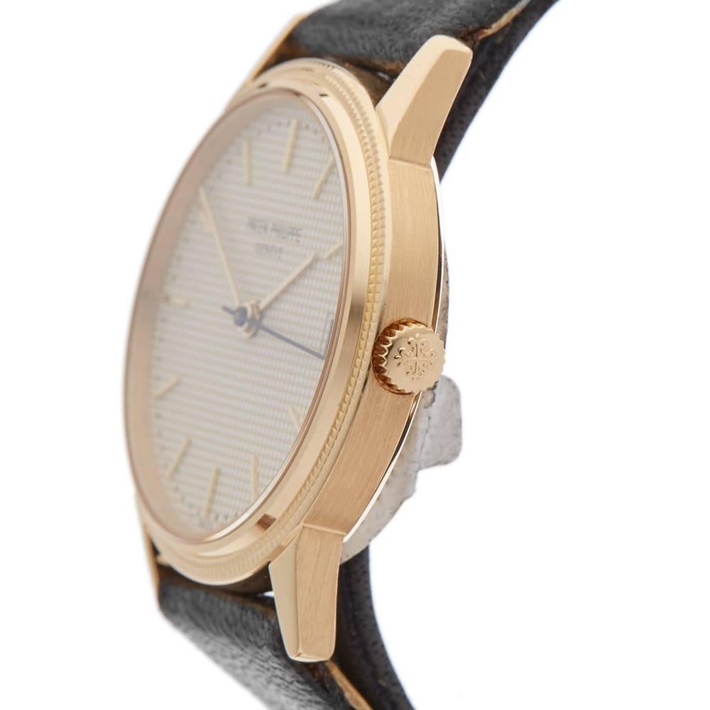 Men's Patek Philippe Yellow Gold Calatrava Automatic Wristwatch Ref 3802, 1983