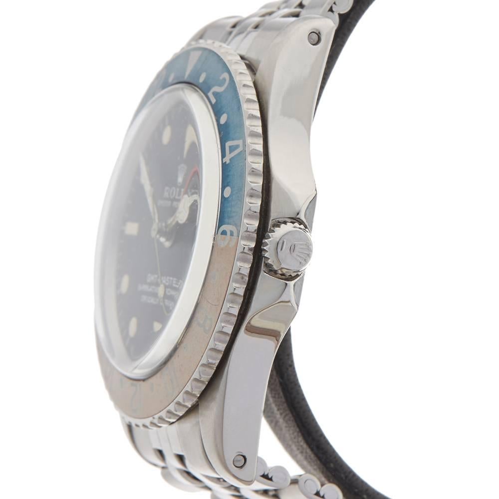 Men's Rolex Stainless Steel GMT-Master Automatic Wristwatch Ref 1675, 1961