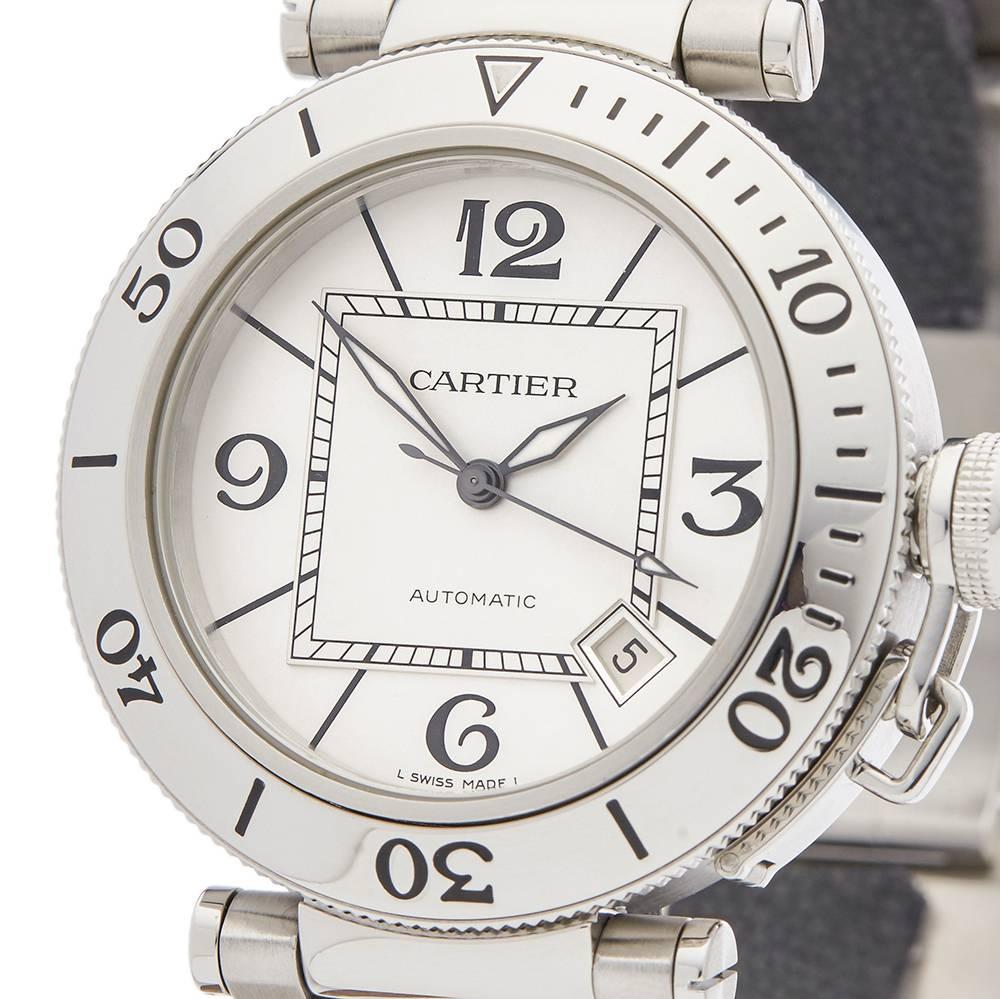 Cartier Stainless Steel Pasha de Cartier Automatic Wristwatch Ref 2790, 2010s In Excellent Condition In Bishop's Stortford, Hertfordshire